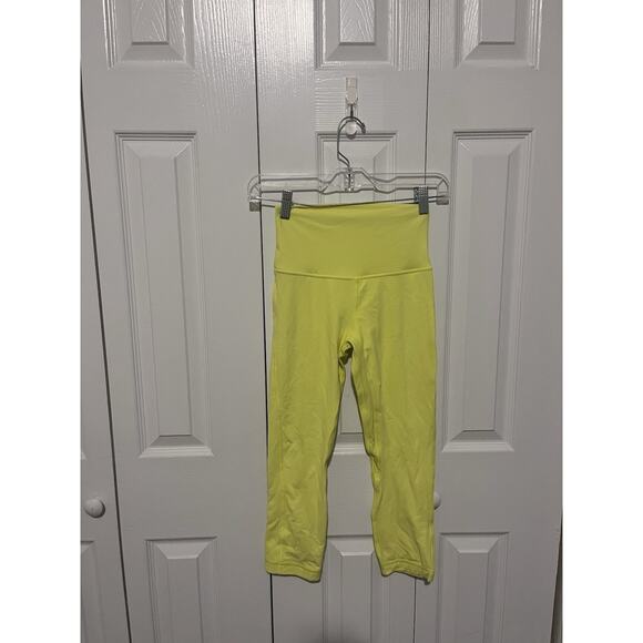 Lululemon Align High Rise Crop 21" Electric Lemon Size 4 - Picture 4 of 6
